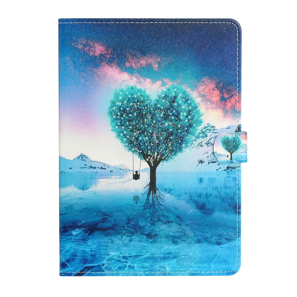 Magnetic Clasp Stylish Pattern Printing Shockproof Card Holder Design Leather Stand Case for iPad mini (2021) - Tree-2