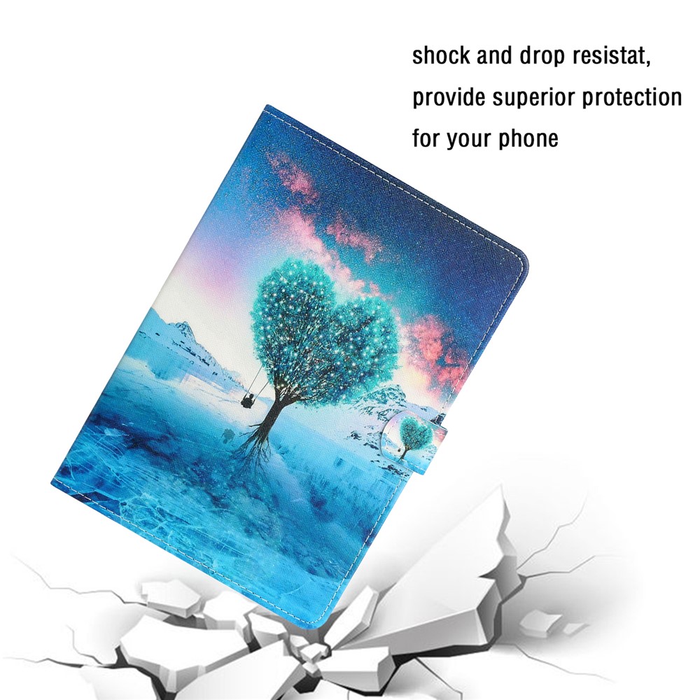Magnetic Clasp Stylish Pattern Printing Shockproof Card Holder Design Leather Stand Case for iPad mini (2021) - Tree-7