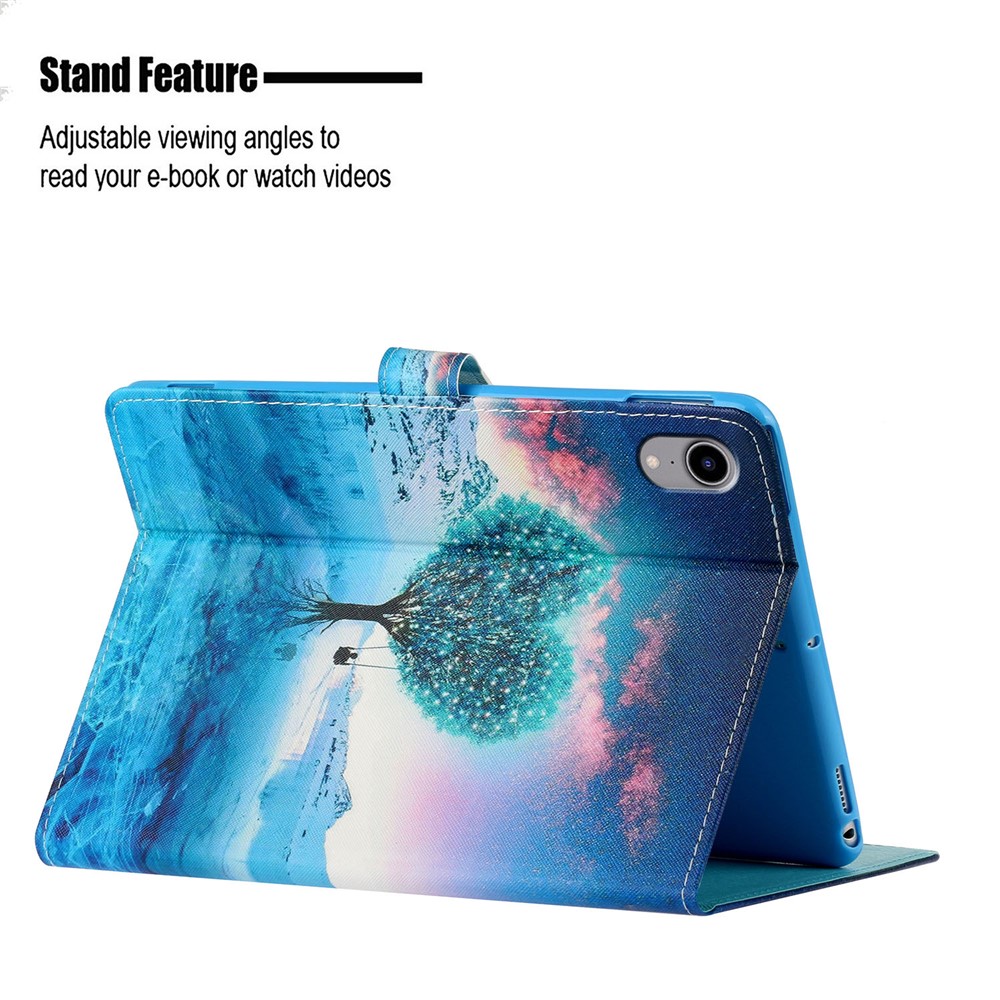 Magnetic Clasp Stylish Pattern Printing Shockproof Card Holder Design Leather Stand Case for iPad mini (2021) - Tree-8