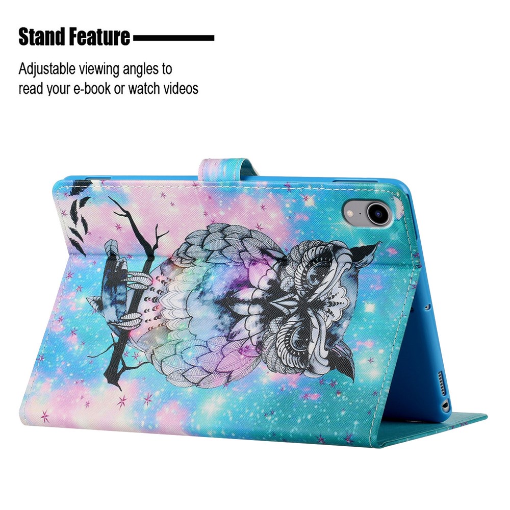 Magnetic Clasp Stylish Pattern Printing Shockproof Card Holder Design Leather Stand Case for iPad mini (2021) - Owl-8