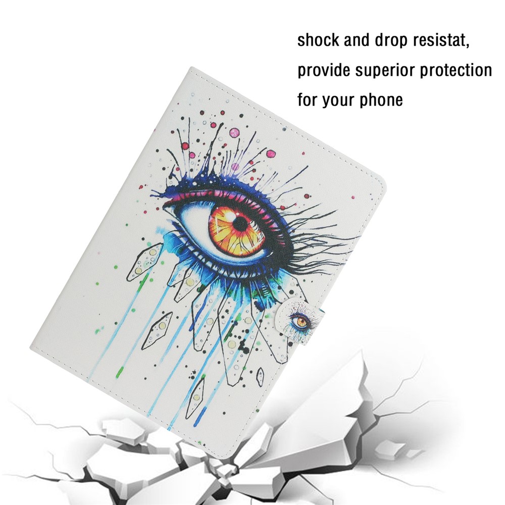 Magnetic Clasp Stylish Pattern Printing Shockproof Card Holder Design Leather Stand Case for iPad mini (2021) - Big Eye-7