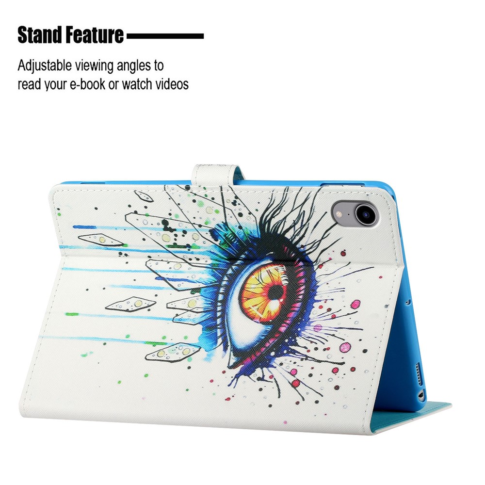 Magnetic Clasp Stylish Pattern Printing Shockproof Card Holder Design Leather Stand Case for iPad mini (2021) - Big Eye-8