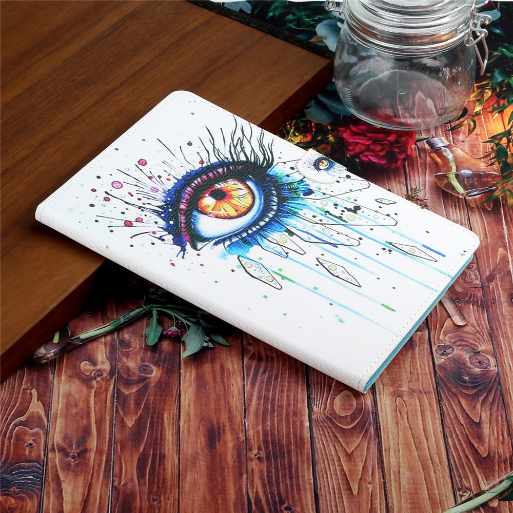 Magnetic Clasp Stylish Pattern Printing Shockproof Card Holder Design Leather Stand Case for iPad mini (2021) - Big Eye-9