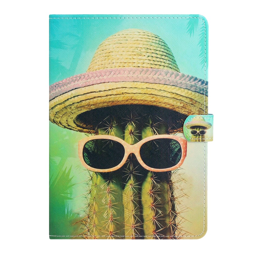 Magnetic Clasp Stylish Pattern Printing Shockproof Card Holder Design Leather Stand Case for iPad mini (2021) - Cactus-2