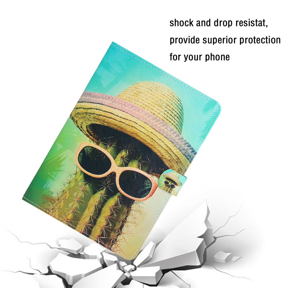 Magnetic Clasp Stylish Pattern Printing Shockproof Card Holder Design Leather Stand Case for iPad mini (2021) - Cactus-7