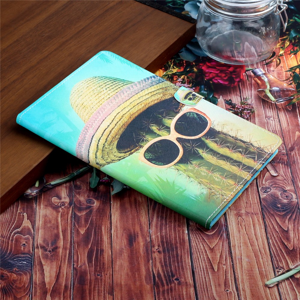 Magnetic Clasp Stylish Pattern Printing Shockproof Card Holder Design Leather Stand Case for iPad mini (2021) - Cactus-9