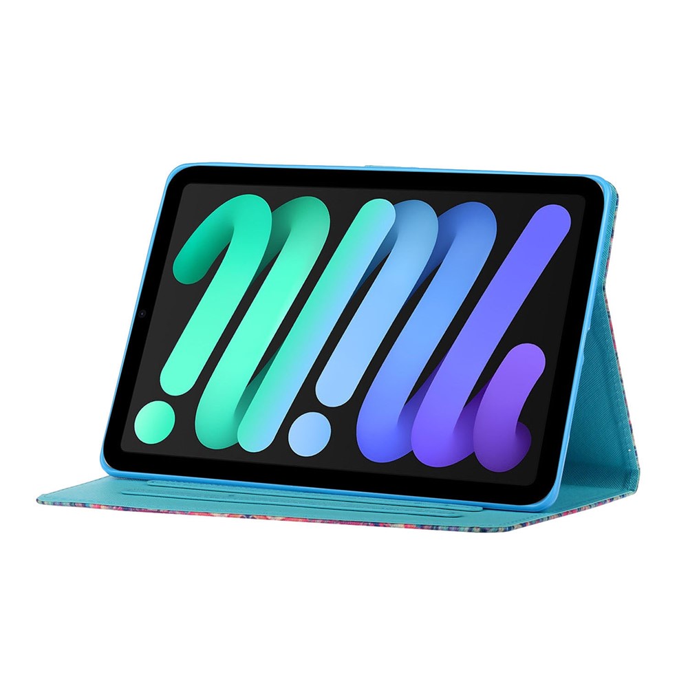 Magnetic Clasp Stylish Pattern Printing Shockproof Card Holder Design Leather Stand Case for iPad mini (2021) - Flamingo-5