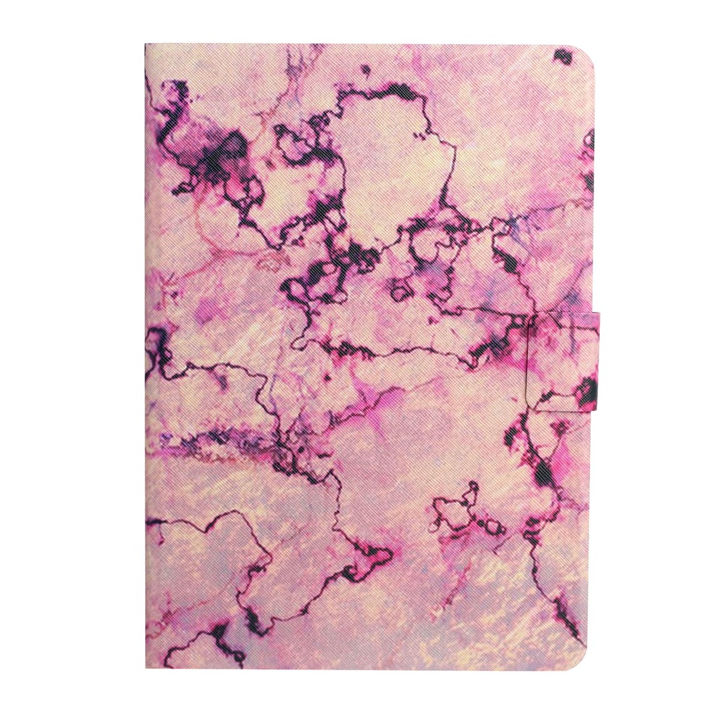 Stylish Pattern Printing Card Holder Design Anti-Fall Magnetic Clasp Leather Case with Stand for iPad mini (2021) - Pink Marble-2