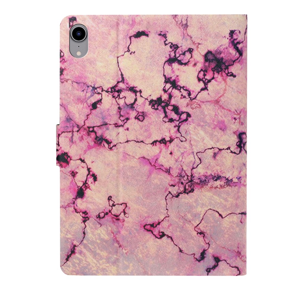 Stylish Pattern Printing Card Holder Design Anti-Fall Magnetic Clasp Leather Case with Stand for iPad mini (2021) - Pink Marble-3