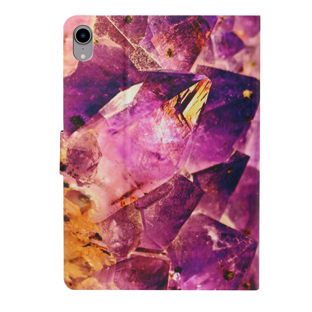 Stylish Pattern Printing Card Holder Design Anti-Fall Magnetic Clasp Leather Case with Stand for iPad mini (2021) - Amethyst-3