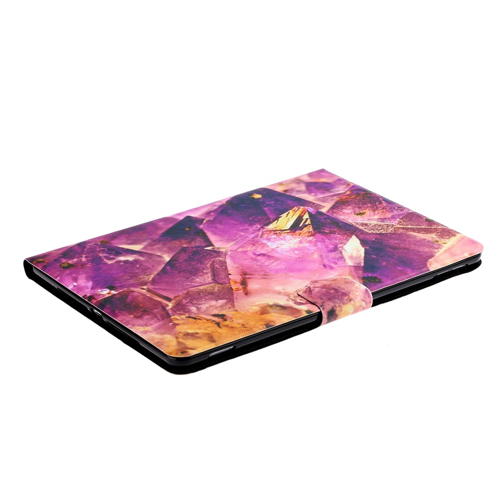 Stylish Pattern Printing Card Holder Design Anti-Fall Magnetic Clasp Leather Case with Stand for iPad mini (2021) - Amethyst-6