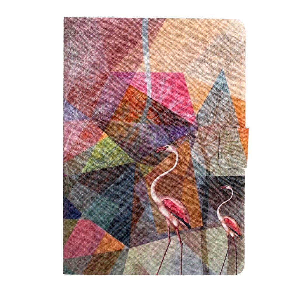 Stylish Pattern Printing Card Holder Design Anti-Fall Magnetic Clasp Leather Case with Stand for iPad mini (2021) - Flamingo-2