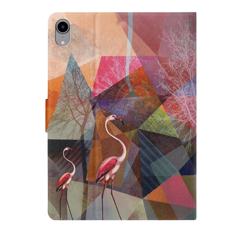 Stylish Pattern Printing Card Holder Design Anti-Fall Magnetic Clasp Leather Case with Stand for iPad mini (2021) - Flamingo-3
