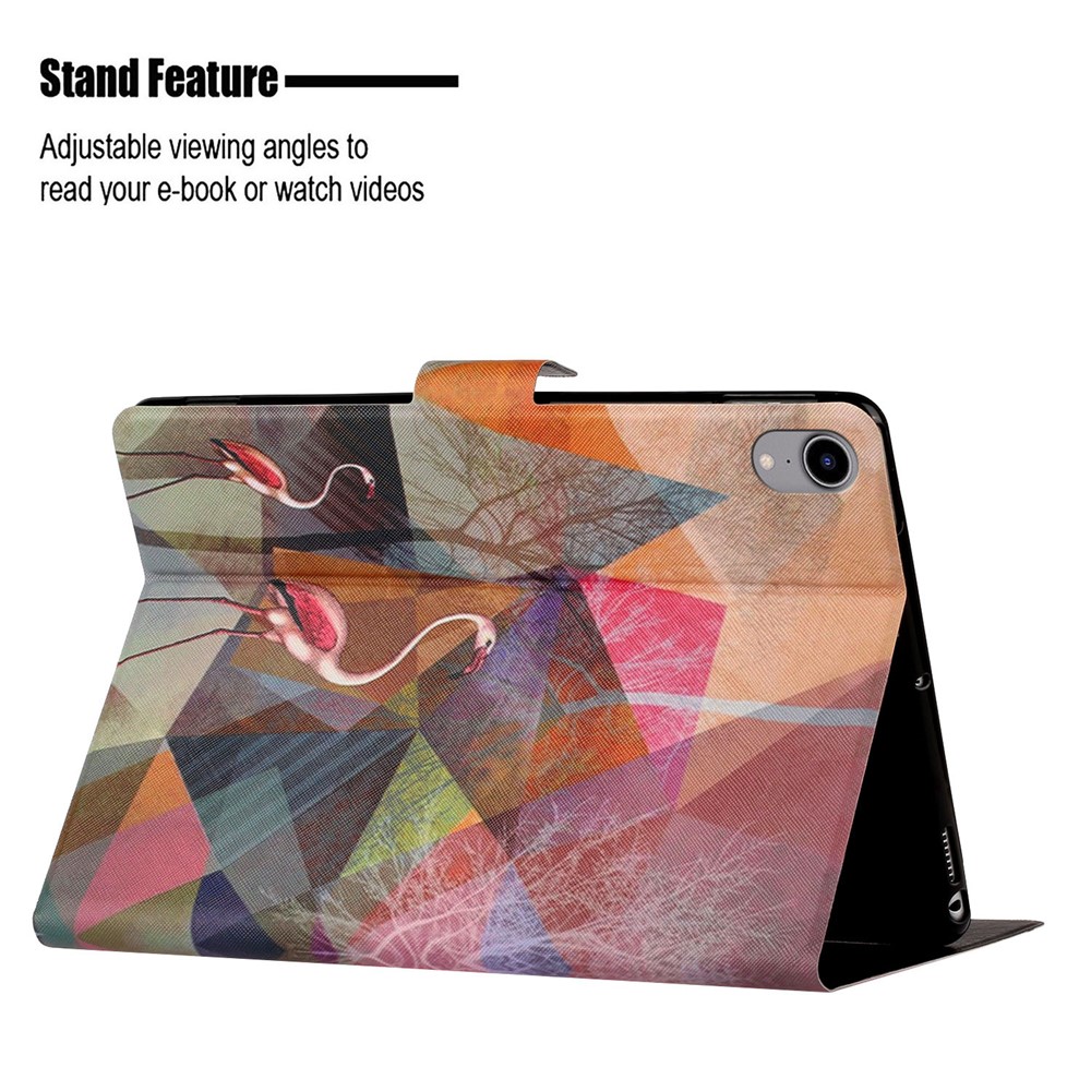 Stylish Pattern Printing Card Holder Design Anti-Fall Magnetic Clasp Leather Case with Stand for iPad mini (2021) - Flamingo-7