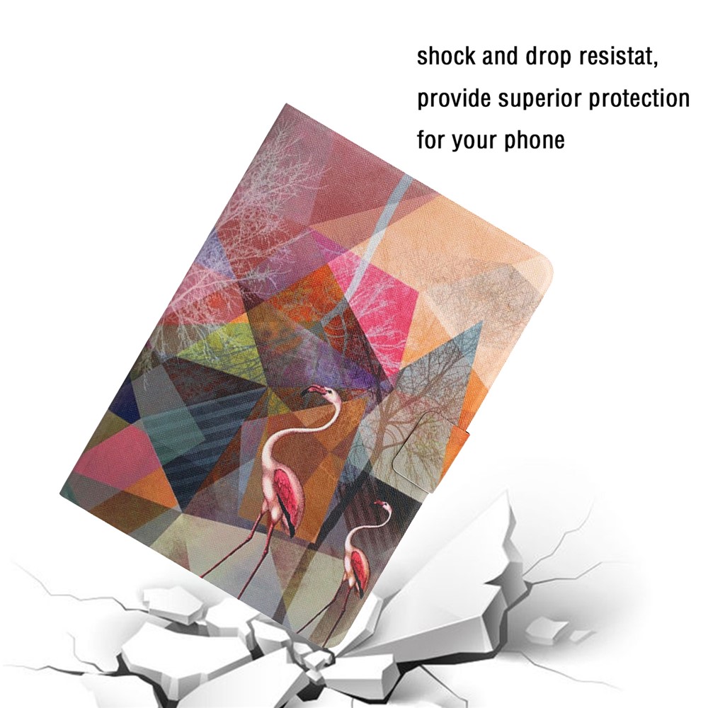 Stylish Pattern Printing Card Holder Design Anti-Fall Magnetic Clasp Leather Case with Stand for iPad mini (2021) - Flamingo-8