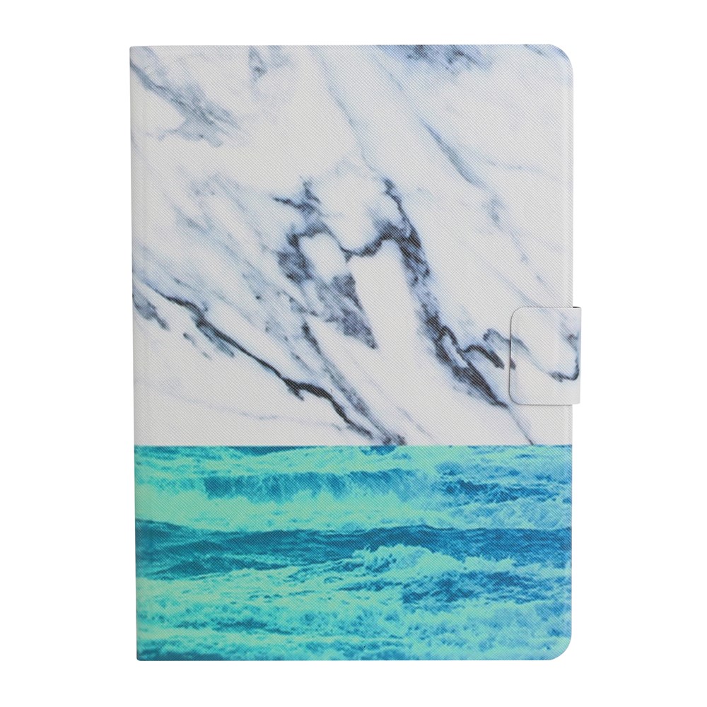 Stylish Pattern Printing Card Holder Design Anti-Fall Magnetic Clasp Leather Case with Stand for iPad mini (2021) - Ocean-2