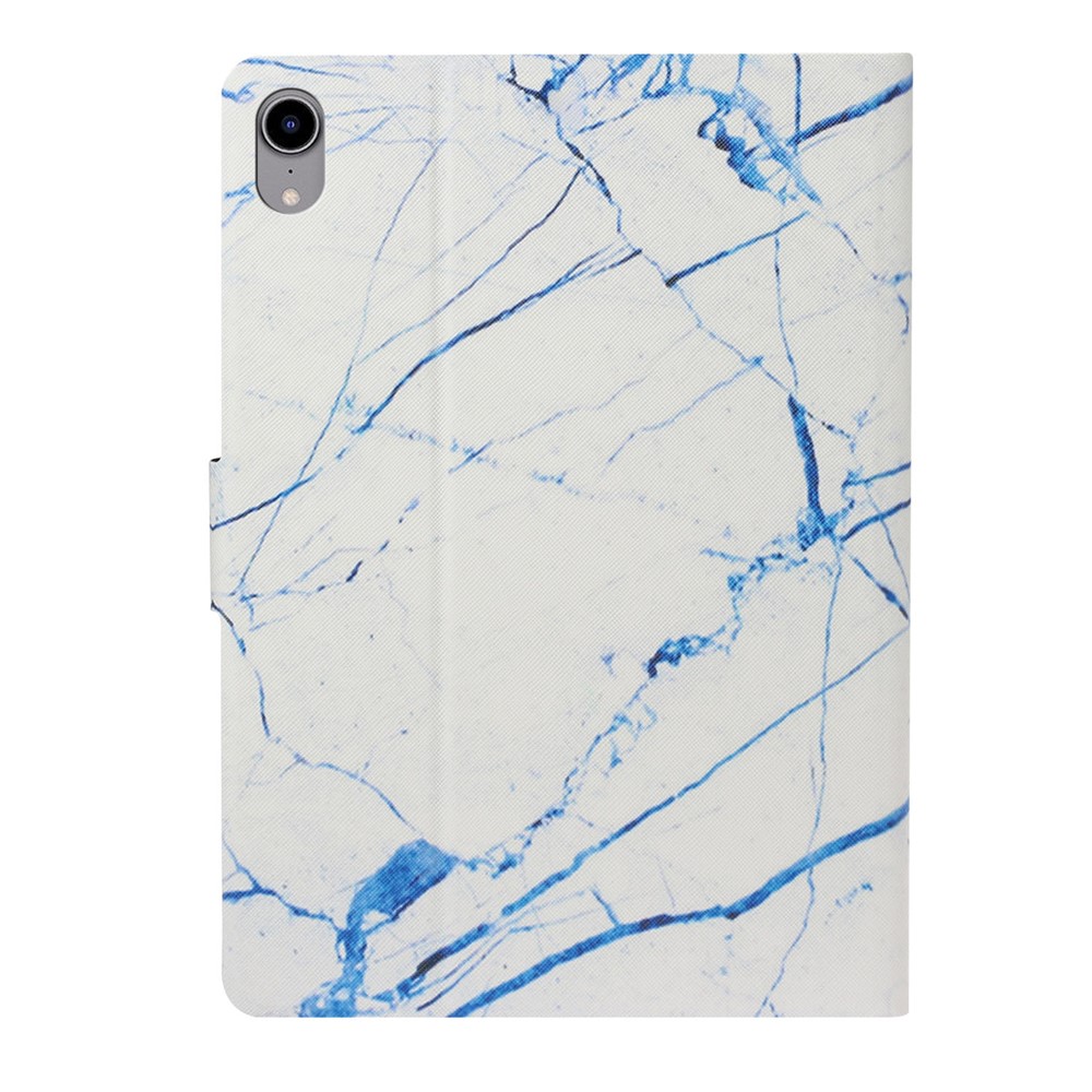 Stylish Pattern Printing Card Holder Design Anti-Fall Magnetic Clasp Leather Case with Stand for iPad mini (2021) - White Marble-3
