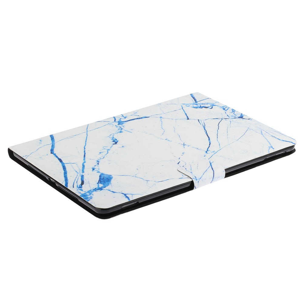 Stylish Pattern Printing Card Holder Design Anti-Fall Magnetic Clasp Leather Case with Stand for iPad mini (2021) - White Marble-6