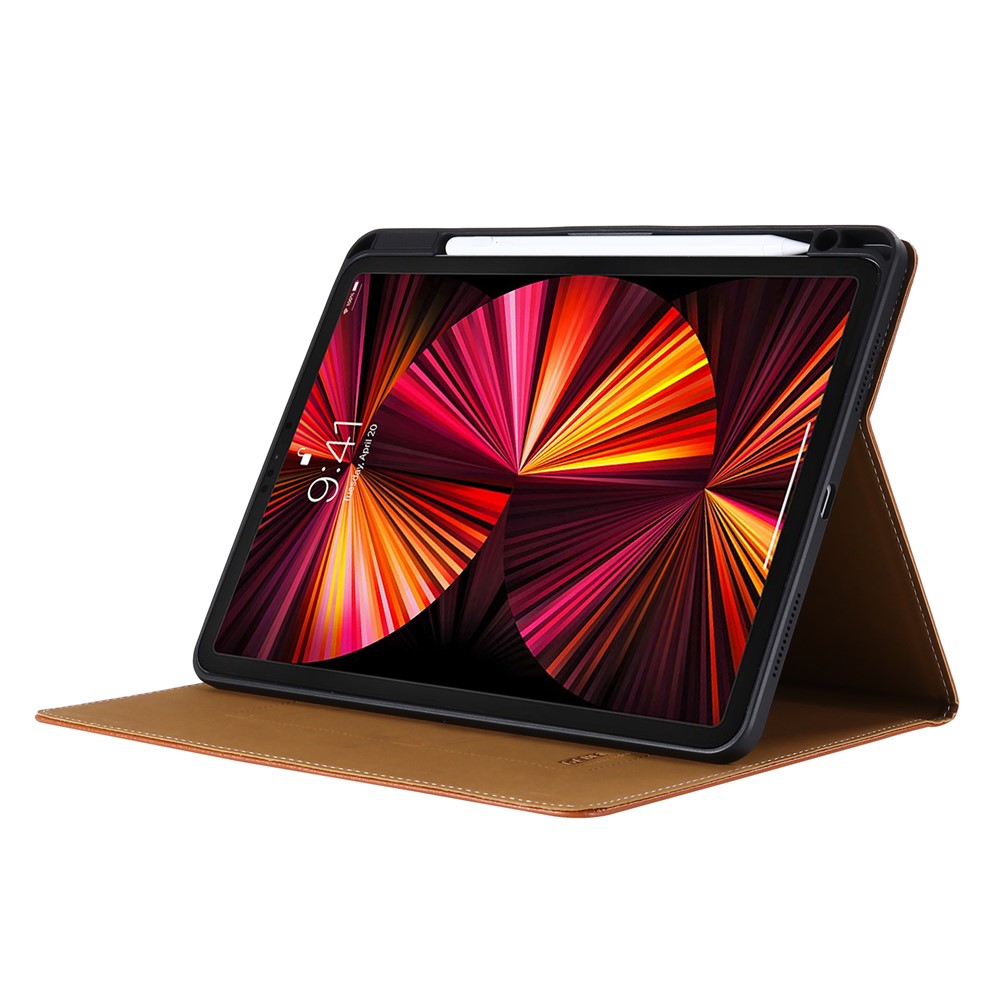 GEBEI Auto Wake/Sleep Adjustable Stand Leather Smart Tablet Cover Case with Card Slots for iPad Air (2020)/iPad Pro 11-inch (2021)/(2020)/(2018) - Brown-4