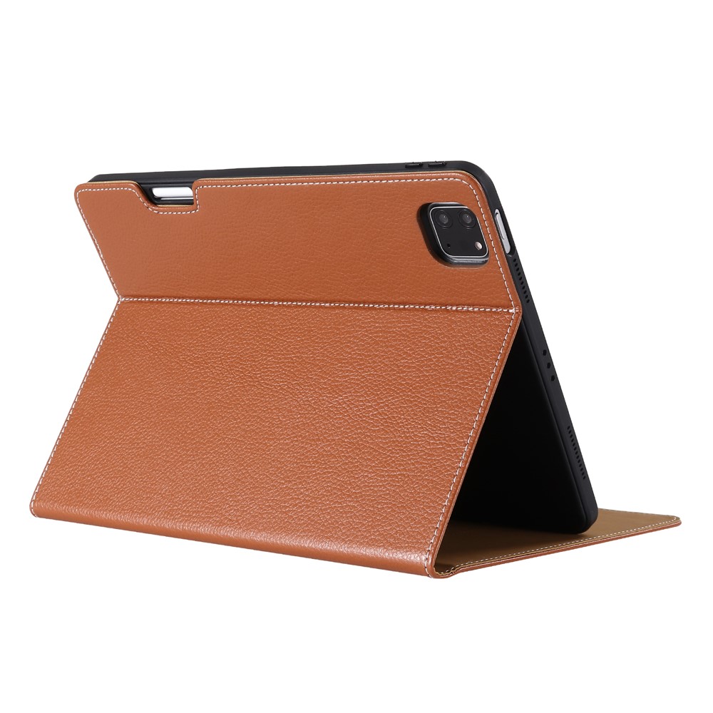 GEBEI Auto Wake/Sleep Adjustable Stand Leather Smart Tablet Cover Case with Card Slots for iPad Air (2020)/iPad Pro 11-inch (2021)/(2020)/(2018) - Brown-5