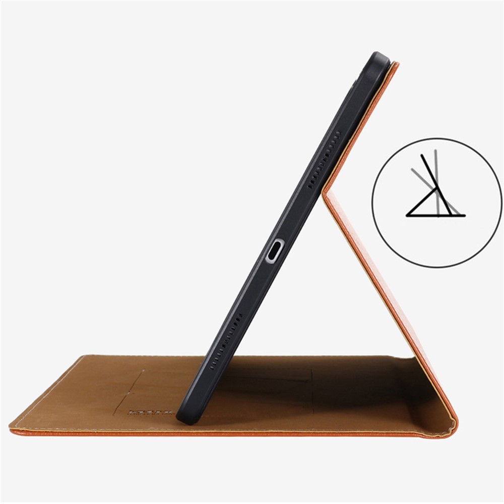 GEBEI Auto Wake/Sleep Adjustable Stand Leather Smart Tablet Cover Case with Card Slots for iPad Air (2020)/iPad Pro 11-inch (2021)/(2020)/(2018) - Brown-8