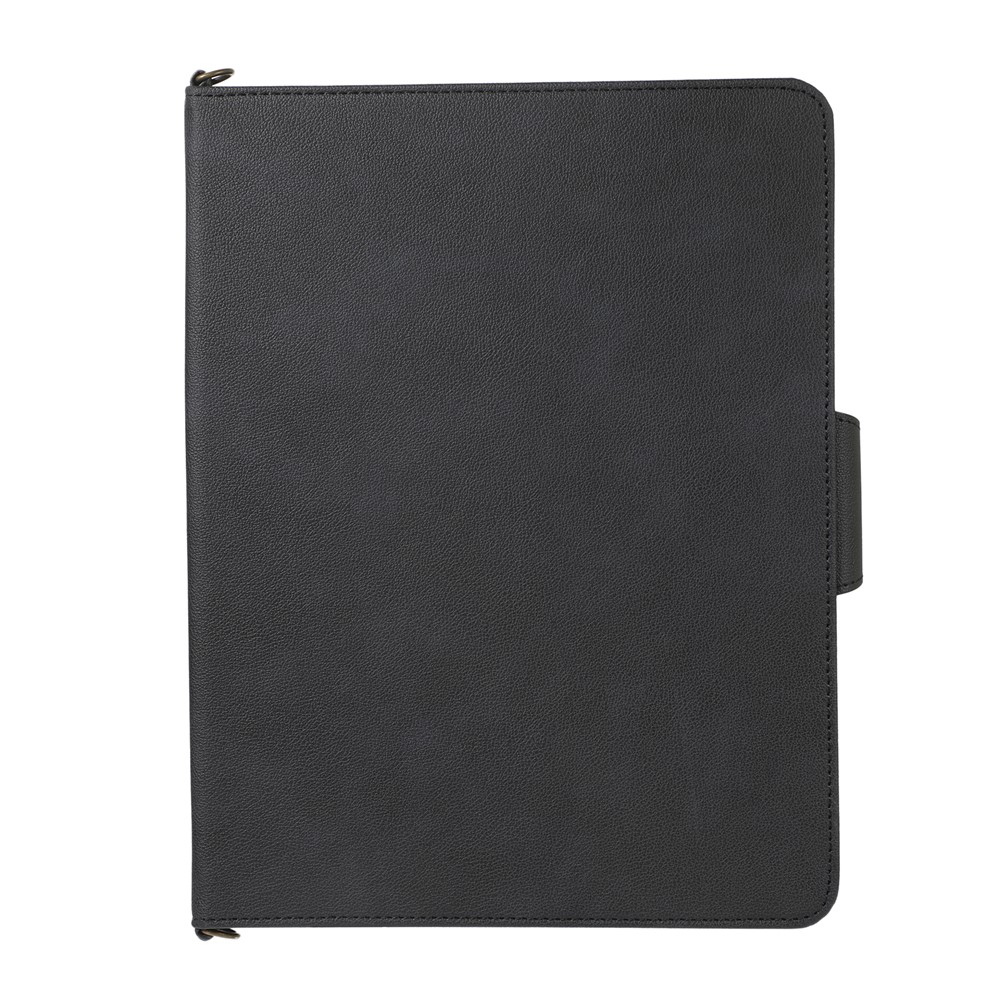 KHAZNEH Anti-RFID Well-Protected Multifunctional Wallet Stand Design Handy Strap Tablet Case with Shoulder Strap for iPad 9.7 (2017)/(2018) - Black-2