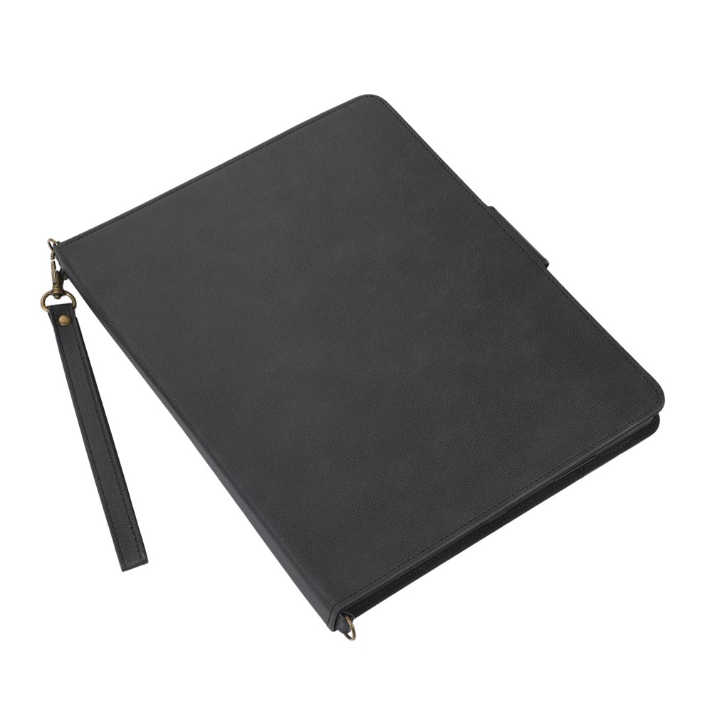 KHAZNEH Anti-RFID Wallet Design Anti-Drop Handy Strap Stand Tablet Case with Shoulder Strap for iPad Pro 12.9-inch (2020)/(2021) - Black-9