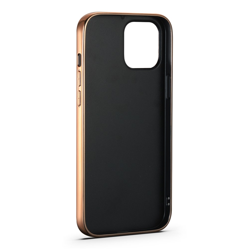 Crocodile Texture Genuine Leather Coated Electroplating TPU Phone Case Back Protector for iPhone 13 Pro Max 6.7 inch - Green-3