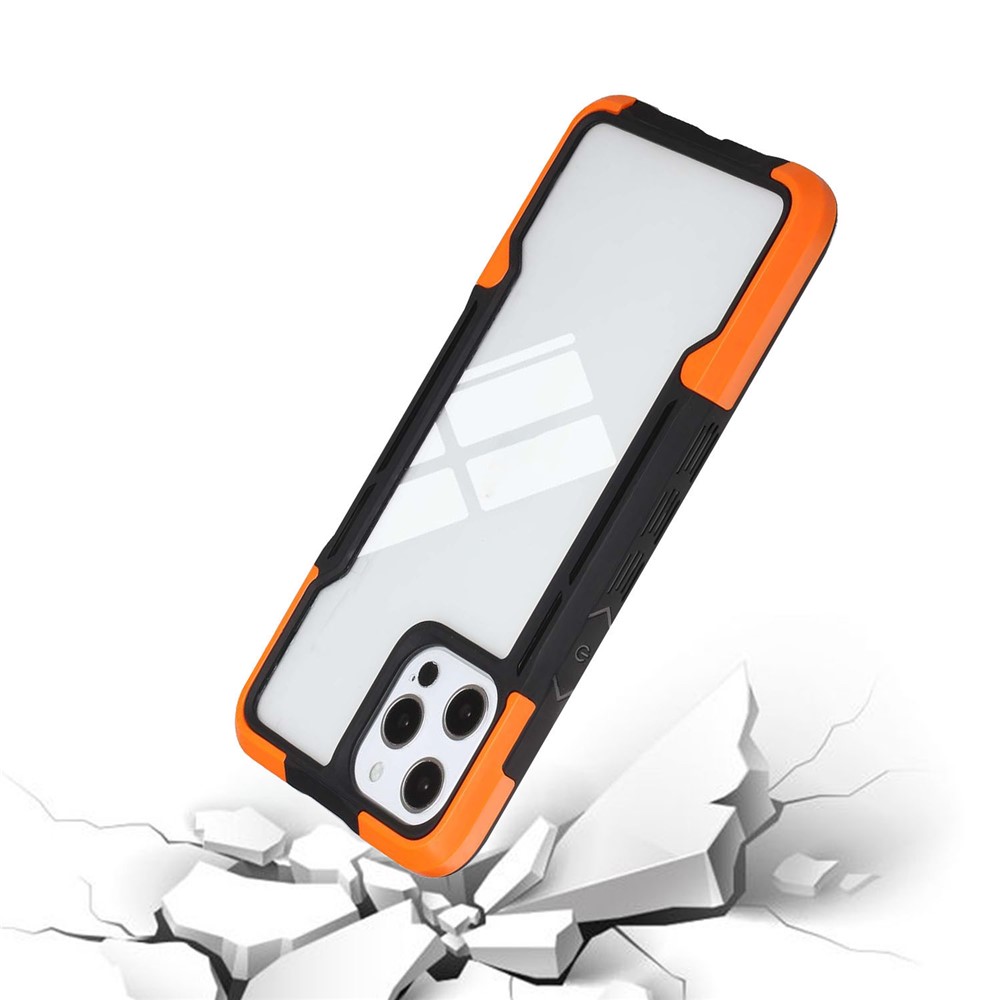 TPU+Acrylic Hybrid Case Shockproof Cell Phone Guard Cover Shell for iPhone 13 Pro 6.1 inch - Black/Orange-4