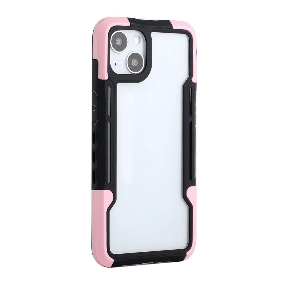 Drop-resistant TPU+Acrylic Hybrid Case Cell Phone Back Cover for iPhone 13 6.1 inch - Black/Pink-3