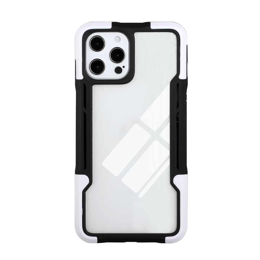 Anti-slip Grip TPU+Acrylic Hybrid Case Shockproof Cover Shell for iPhone 13 Pro Max 6.7 inch - Black/White-1
