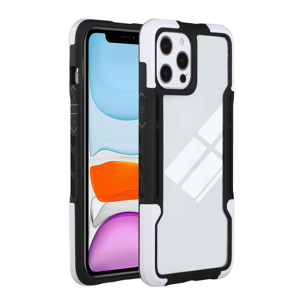 Anti-slip Grip TPU+Acrylic Hybrid Case Shockproof Cover Shell for iPhone 13 Pro Max 6.7 inch - Black/White-3