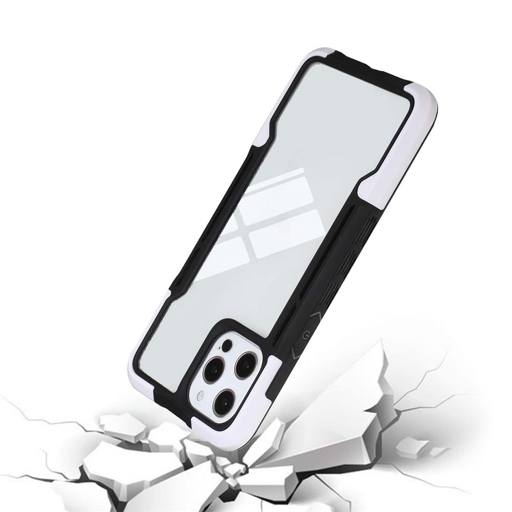 Anti-slip Grip TPU+Acrylic Hybrid Case Shockproof Cover Shell for iPhone 13 Pro Max 6.7 inch - Black/White-4