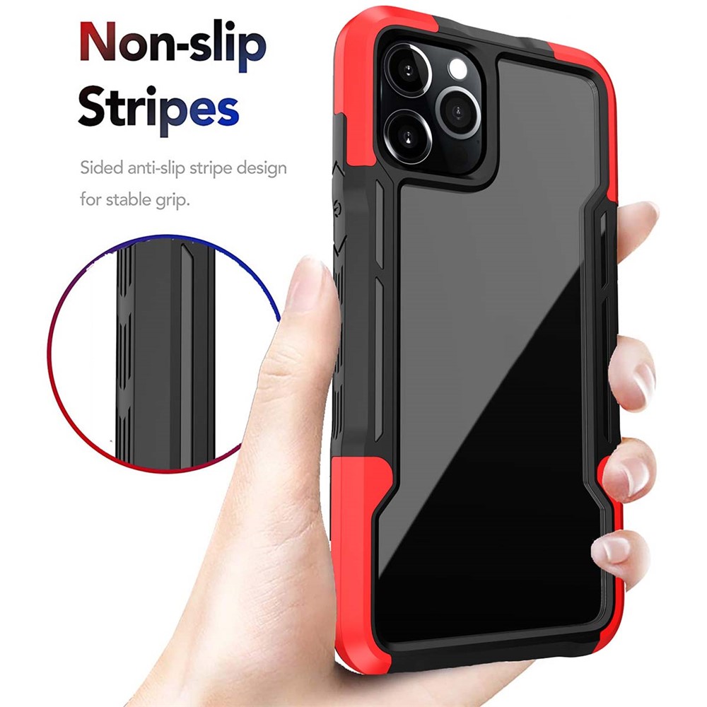 Anti-slip Grip TPU+Acrylic Hybrid Case Shockproof Cover Shell for iPhone 13 Pro Max 6.7 inch - Black/White-5
