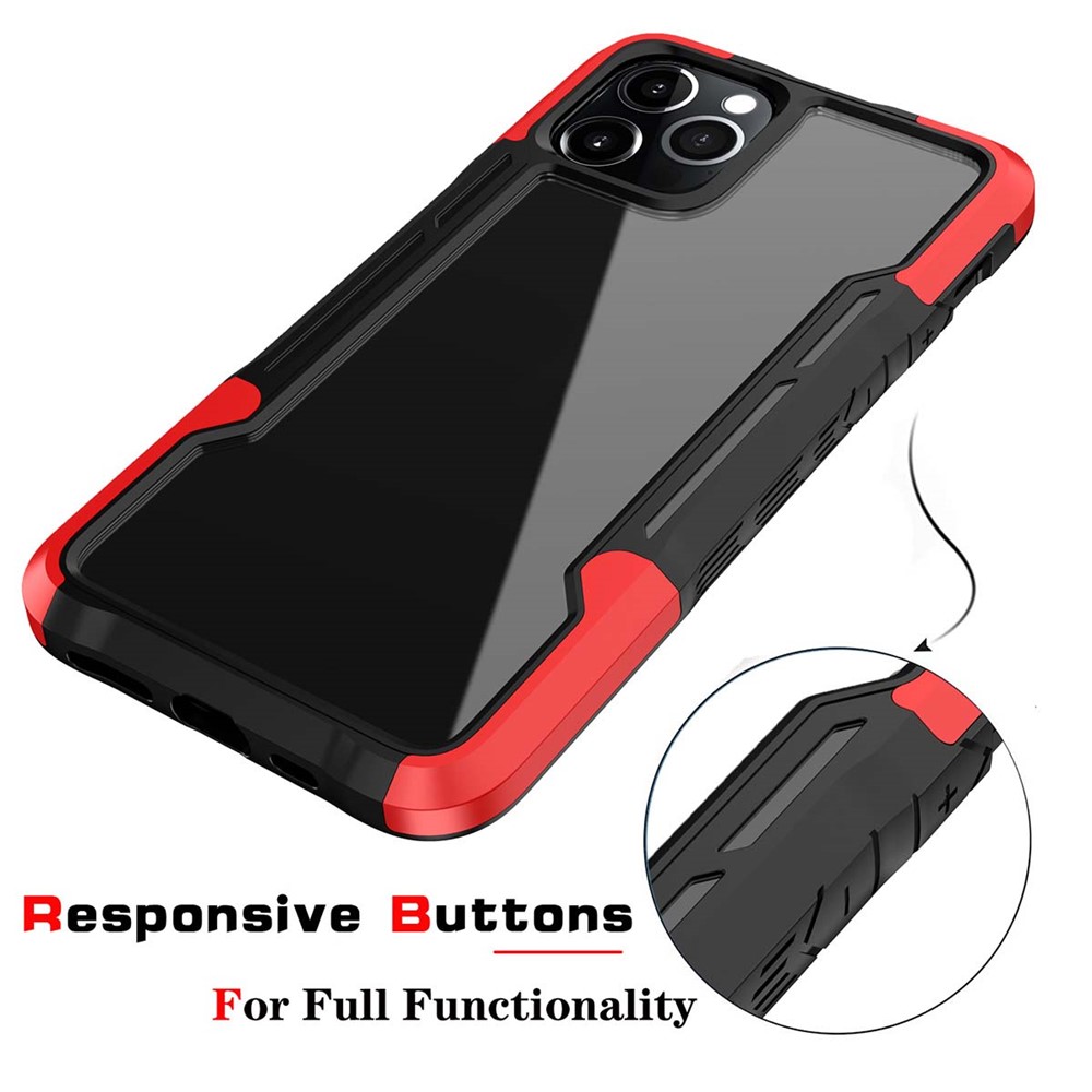 Anti-slip Grip TPU+Acrylic Hybrid Case Shockproof Cover Shell for iPhone 13 Pro Max 6.7 inch - Black/White-6
