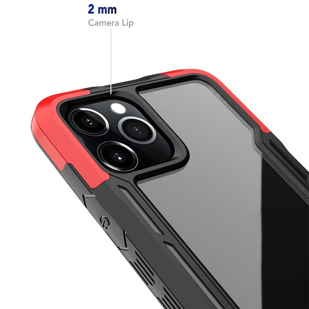 Anti-slip Grip TPU+Acrylic Hybrid Case Shockproof Cover Shell for iPhone 13 Pro Max 6.7 inch - Black/White-7