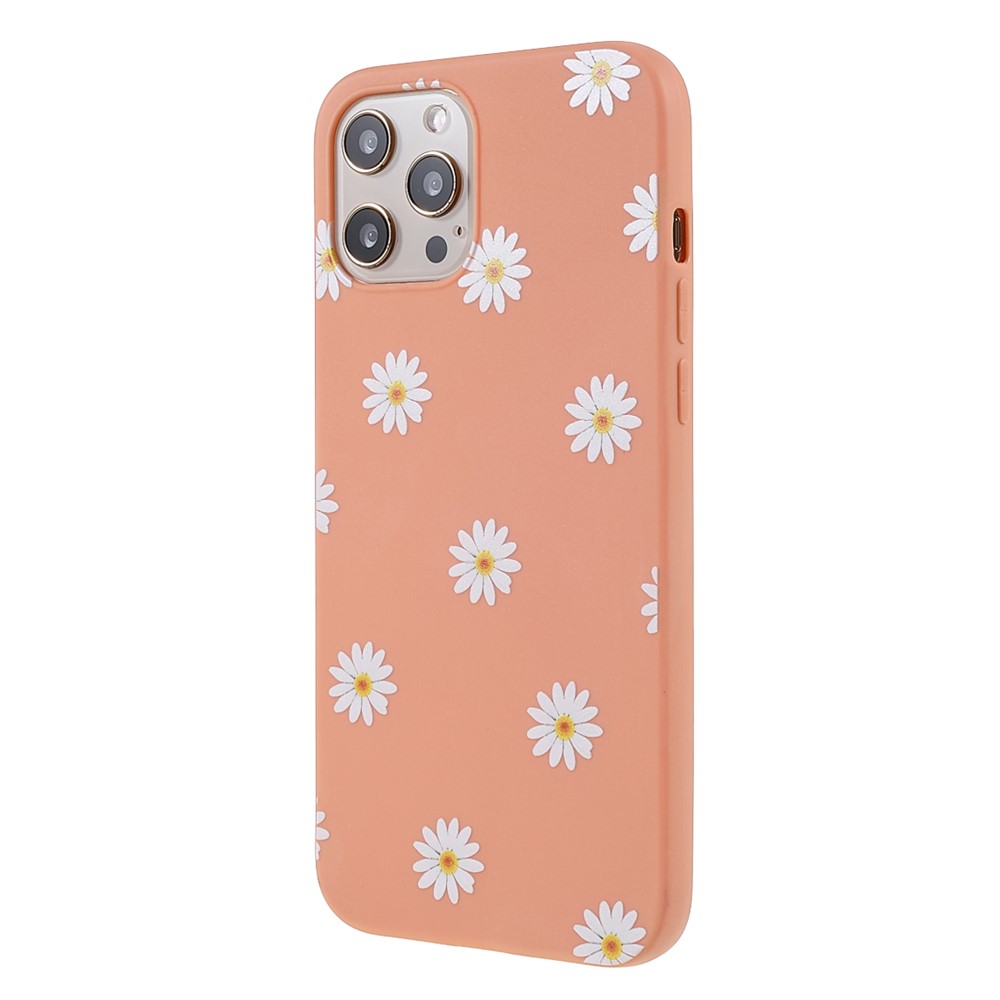 For iPhone 12 Pro Max 6.7 inch Soft Phone Case Daisy Pattern Flexible TPU Phone Cover Case - Orange-3