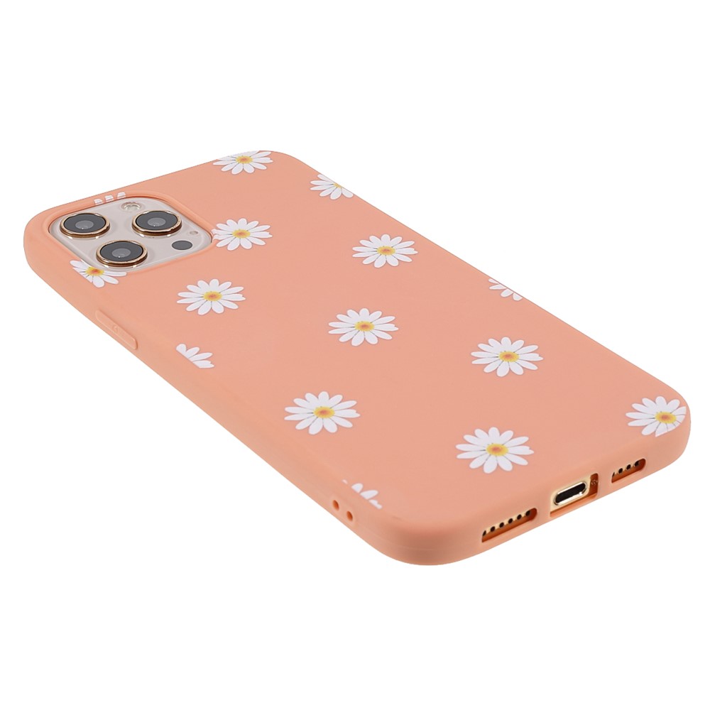 For iPhone 12 Pro Max 6.7 inch Soft Phone Case Daisy Pattern Flexible TPU Phone Cover Case - Orange-4