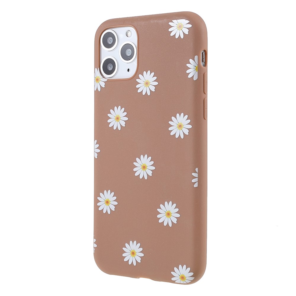 Shockproof Scratch Resistant Daisy Pattern Flexible TPU Phone Cover Case for iPhone 11 Pro Max 6.5 inch - Brown-3