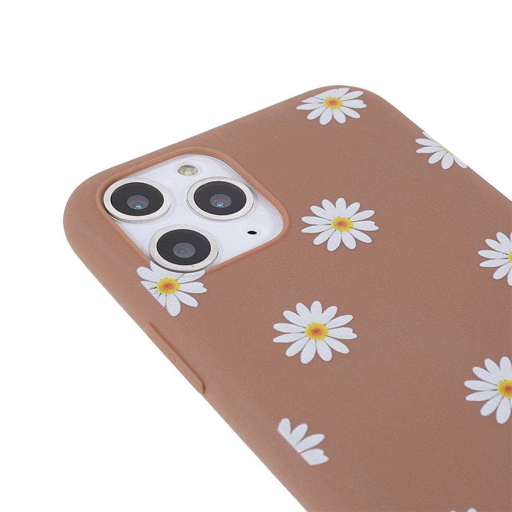 Shockproof Scratch Resistant Daisy Pattern Flexible TPU Phone Cover Case for iPhone 11 Pro Max 6.5 inch - Brown-6