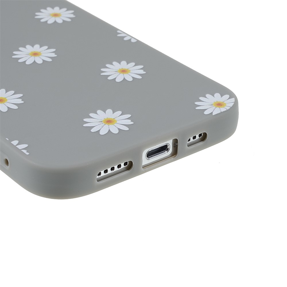 Cute Daisy Flower Pattern Design Matte Soft TPU Anti-Scratch Protective Case for iPhone 13 Pro Max 6.7 inch - Grey-5