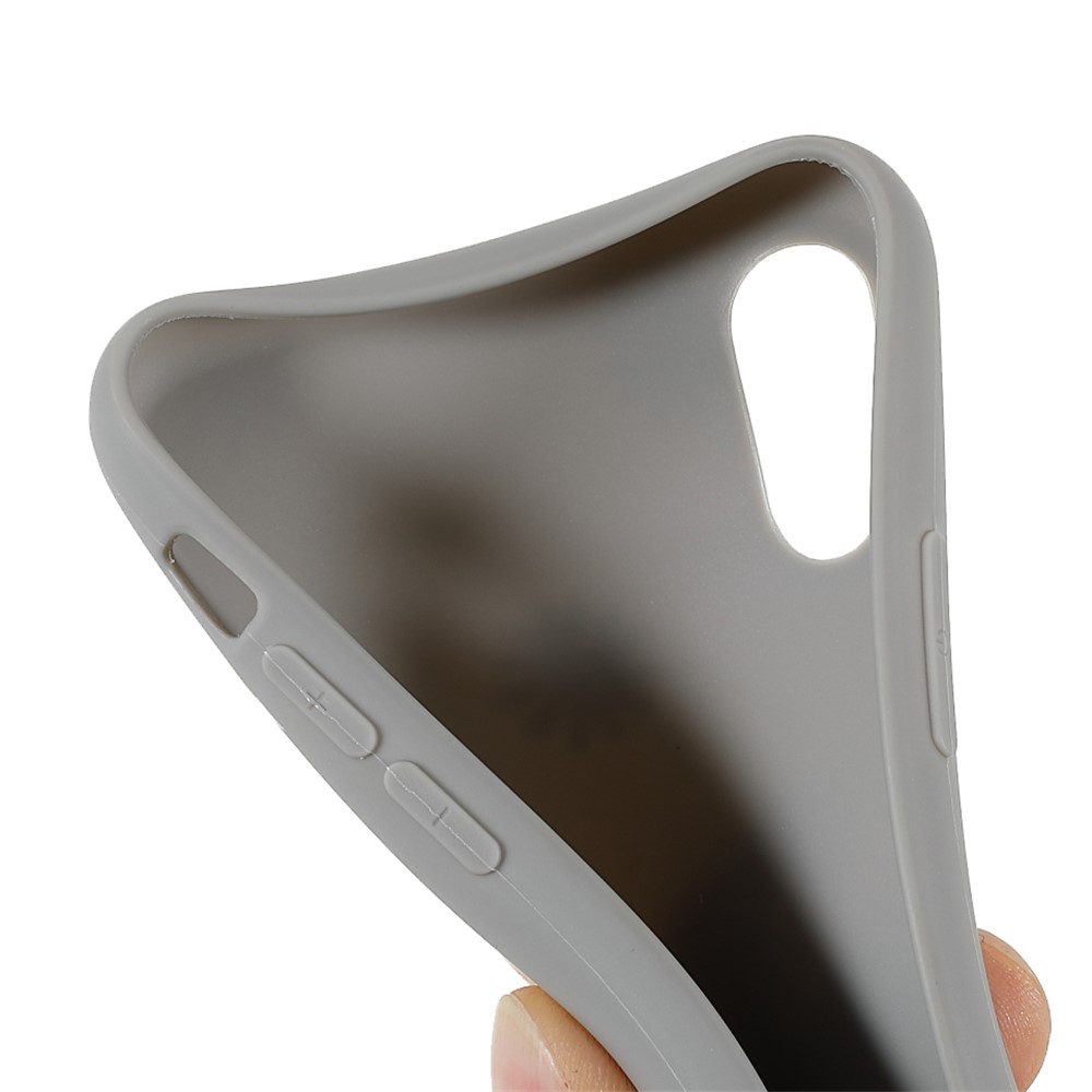 Daisy Pattern Printing Matte Soft TPU Bumper Shockproof Protective Case for iPhone XS Max 6.5 inch - Grey-8
