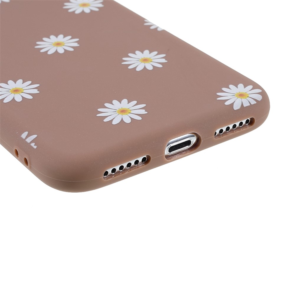 Matte Slim Soft Flexible TPU Daisy Pattern Printing Protective Cover for iPhone XS 5.8 inch - Brown-5