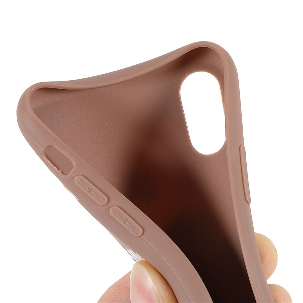 Matte Slim Soft Flexible TPU Daisy Pattern Printing Protective Cover for iPhone XS 5.8 inch - Brown-8