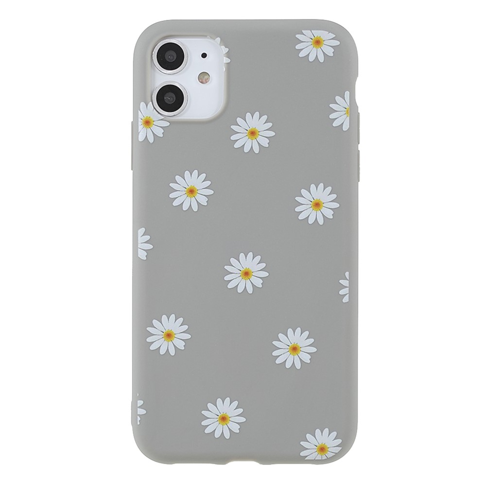 Daisy Flower Pattern Soft Matte TPU Anti-Fall Shockproof Protective Case for iPhone 11 6.1 inch - Grey-2