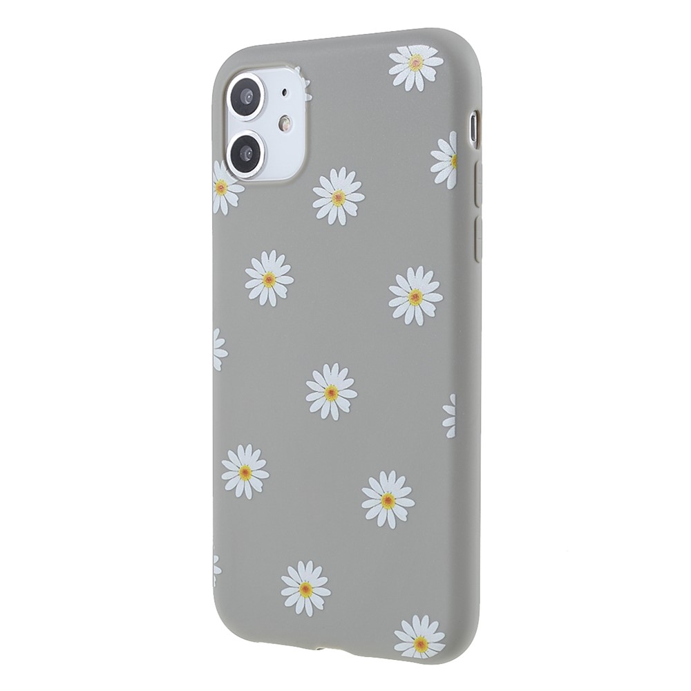 Daisy Flower Pattern Soft Matte TPU Anti-Fall Shockproof Protective Case for iPhone 11 6.1 inch - Grey-3