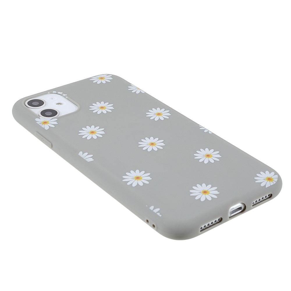 Daisy Flower Pattern Soft Matte TPU Anti-Fall Shockproof Protective Case for iPhone 11 6.1 inch - Grey-4