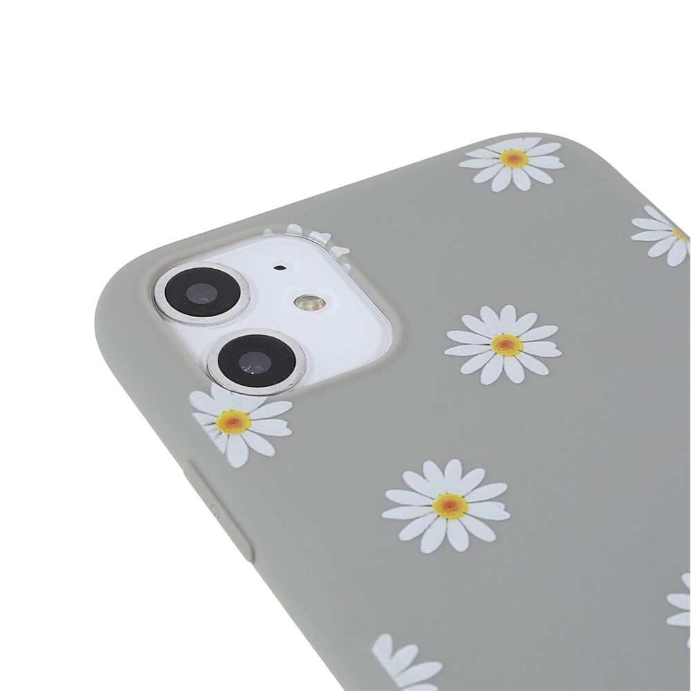 Daisy Flower Pattern Soft Matte TPU Anti-Fall Shockproof Protective Case for iPhone 11 6.1 inch - Grey-6