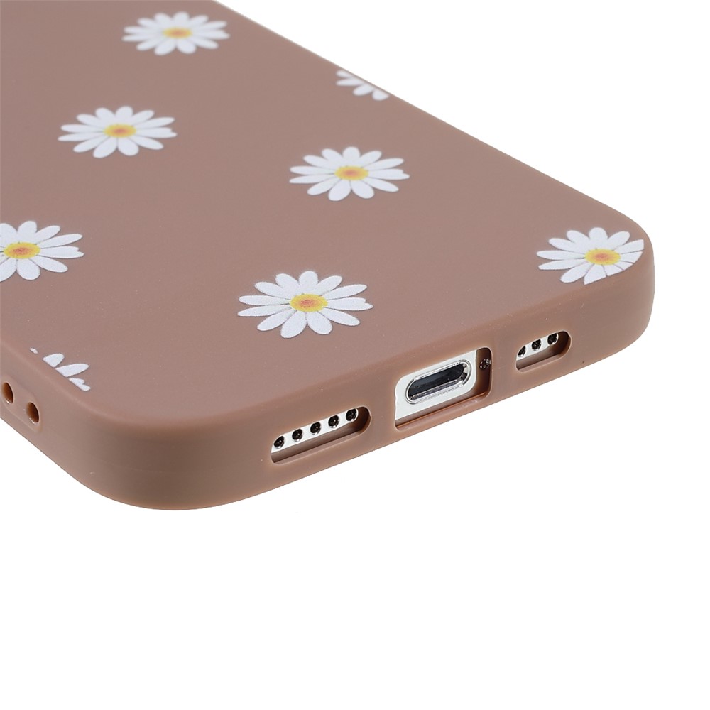Daisy Flower Pattern Printing Matte TPU Bumper Protective Case Cover for iPhone 13 Pro 6.1 inch - Brown-5