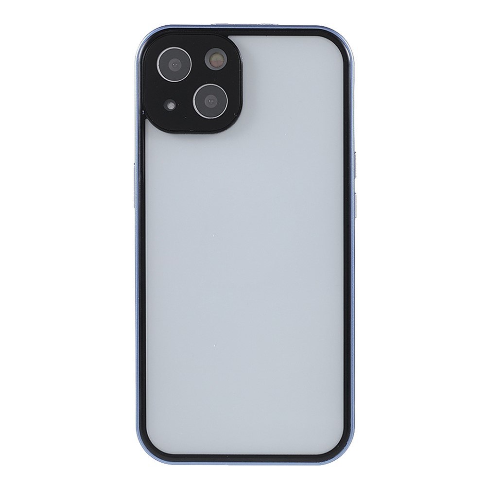 Phone Case Magnetic Absorption HD Front Tempered Glass and Hard Acrylic Back Cover Hybrid Phone Case for iPhone 13 mini 5.4 inch - Blue-2